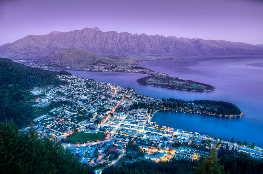 HDR Photo New Zealand Lake Wakatipu The Queenstown Lookout
