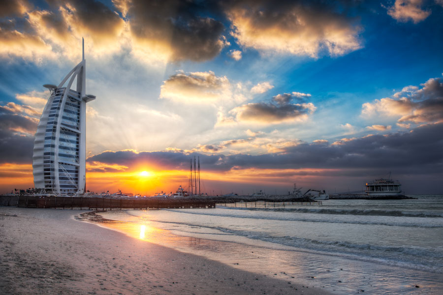 Burj Al Arab Sunset From Jumeirah Beach
