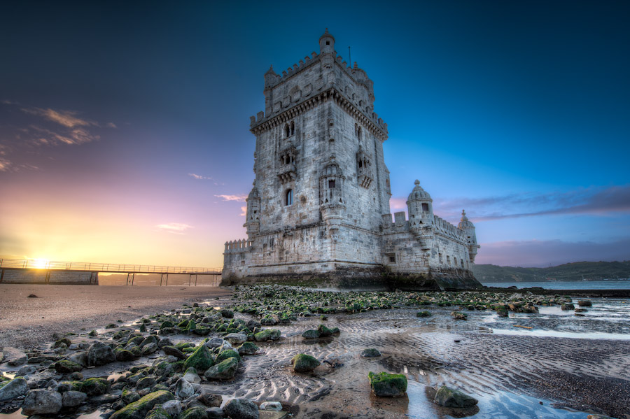 HDR Photo - Belem Tower Sunrise - Lisbon Portugal