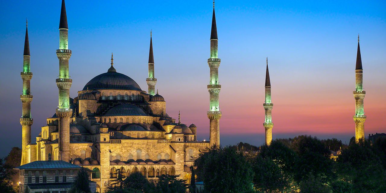 blue mosque istanbul night