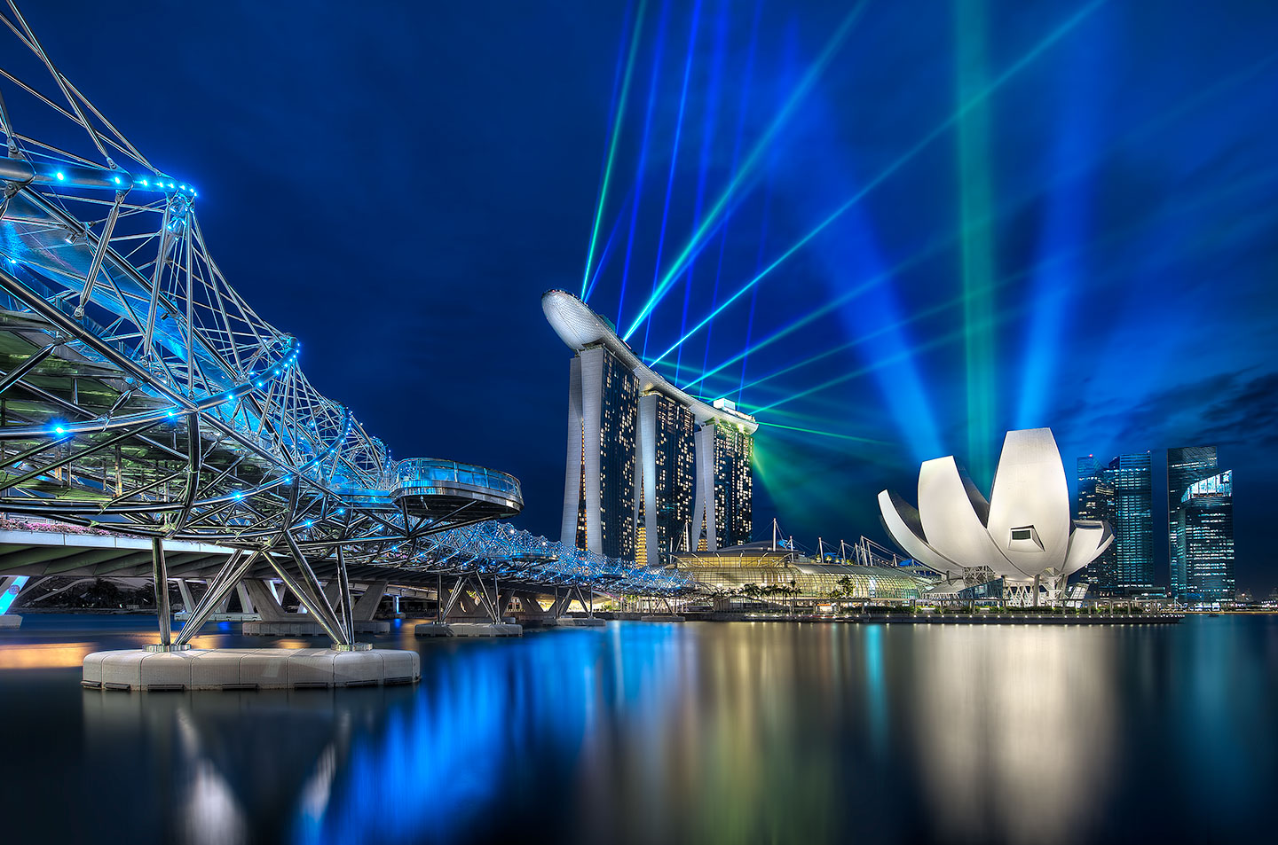 Marina Bay Sands and The Helix Bridge - Singapore
