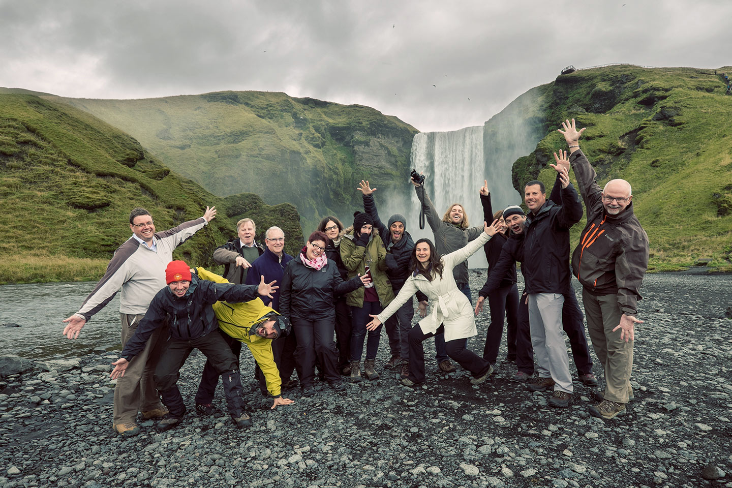 Skogafoss-Iceland-Group-portrait