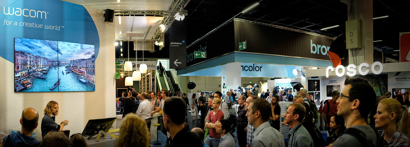 Elia Locardi presenting at the Wacom booth Photokina 2014