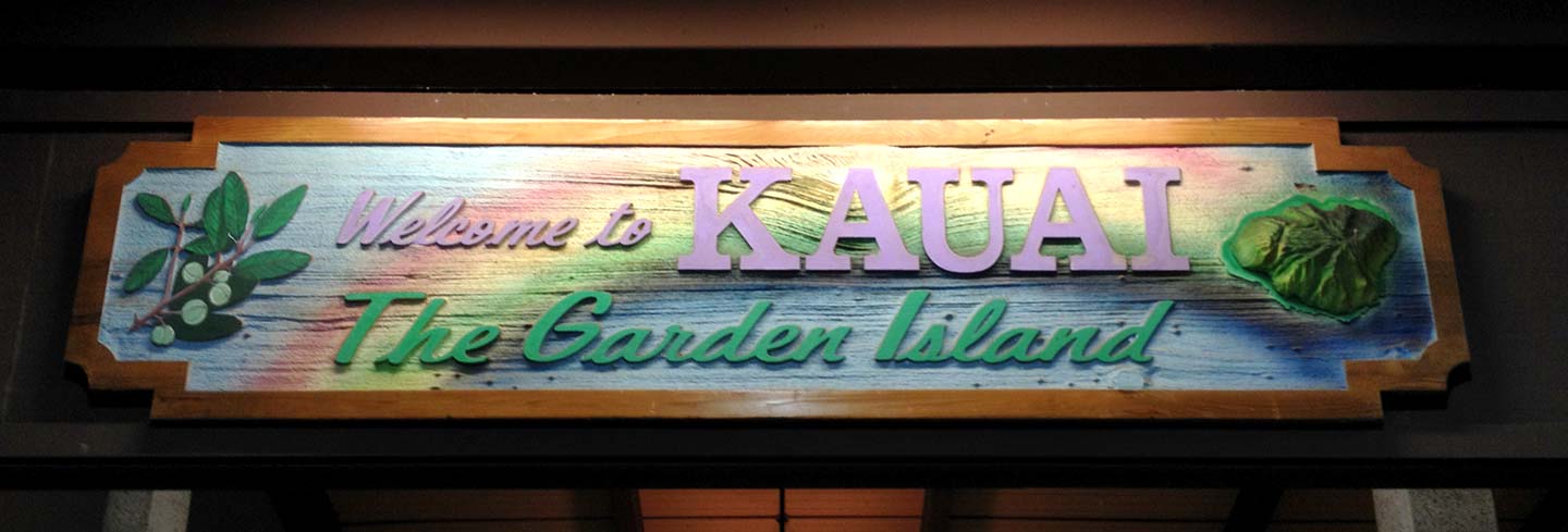 Kauai Hawaii welcome sign